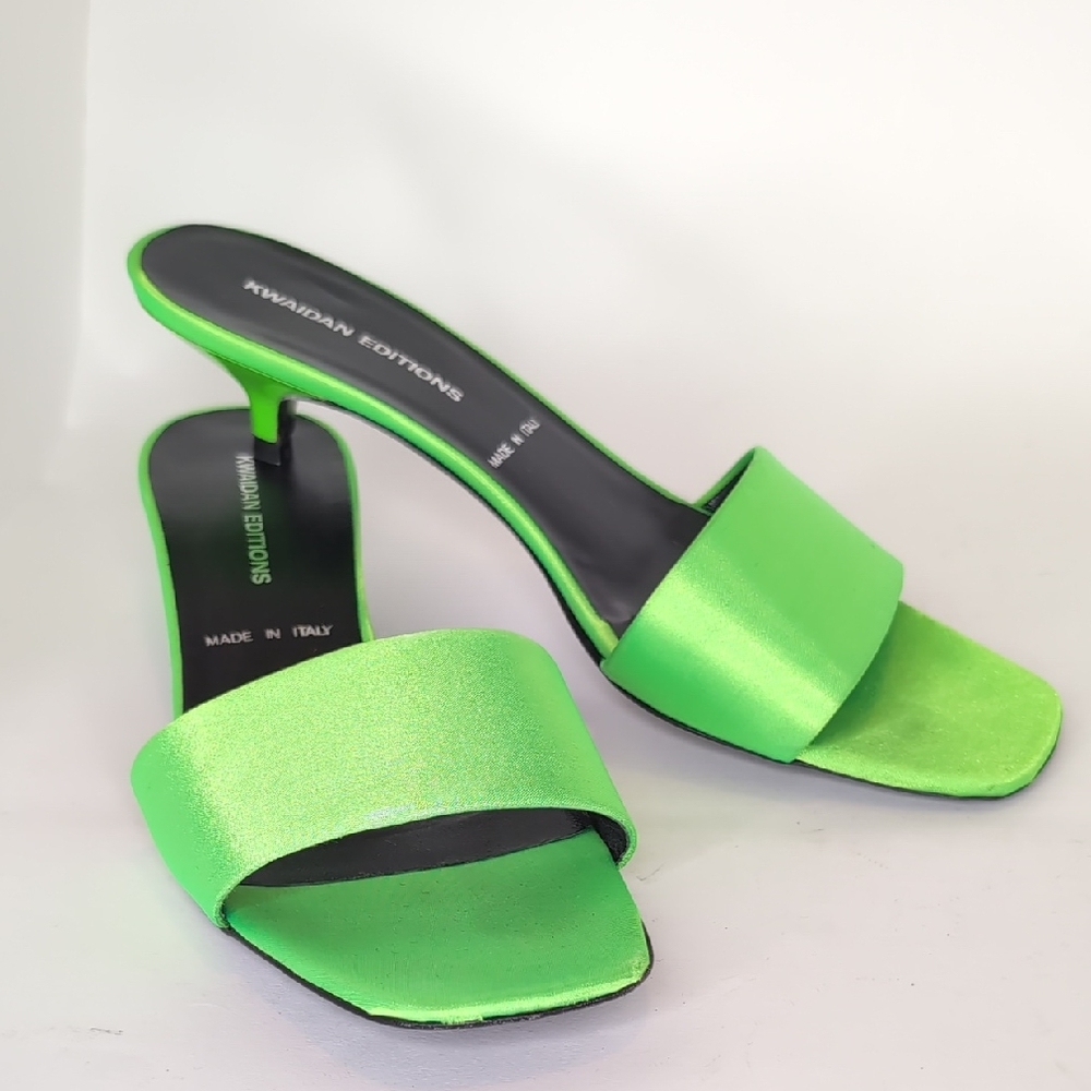 Neon Green Kitten Heels